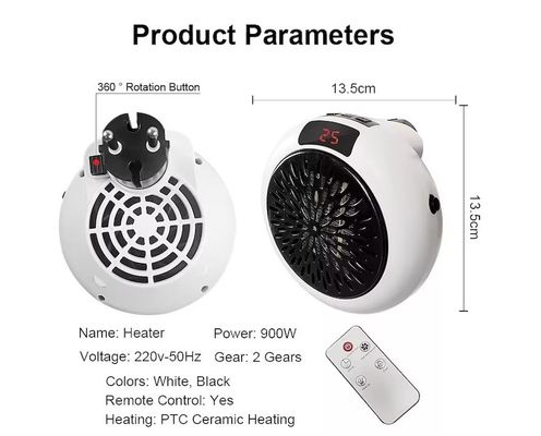 Scaldacamere elettrico per uso domestico Smart 900W con termostato regolabile e telecomando