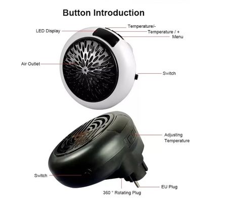 Scaldacamere elettrico per uso domestico Smart 900W con termostato regolabile e telecomando