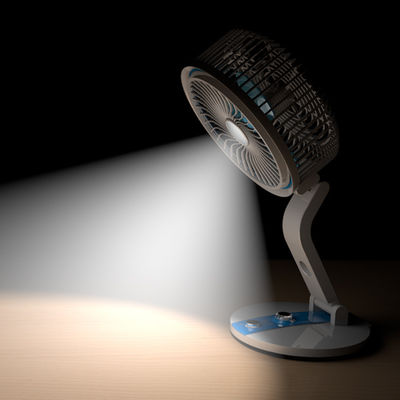 Tavolo ricaricabile rosso Spazio personale USB Mini Ventilatore portatile con luce a LED per l'ufficio domestico