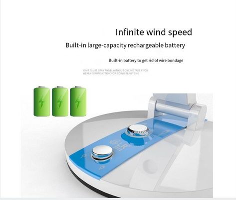 Protable Mini Piccolo Popolare Ventilatore a mano ricaricabile con luce a LED e velocità regolabile
