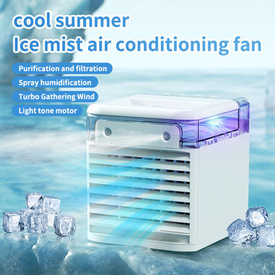 Desktop Mini Air Cooler 870g Materiale ABS doppio spray USB carica plug-in doppio scopo