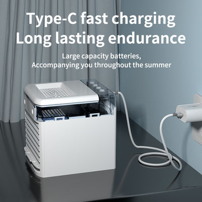 Desktop Mini Air Cooler 870g Materiale ABS doppio spray USB carica plug-in doppio scopo