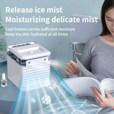 Desktop Mini Air Cooler 870g Materiale ABS doppio spray USB carica plug-in doppio scopo