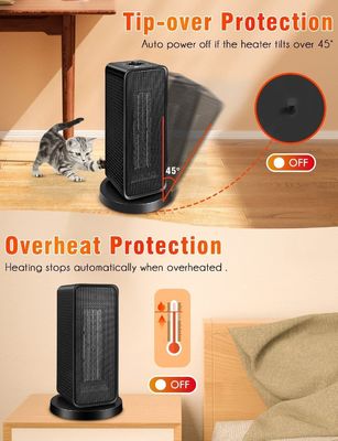 Riscaldatore elettrico verticale per uso domestico con funzione impermeabile a riscaldamento rapido