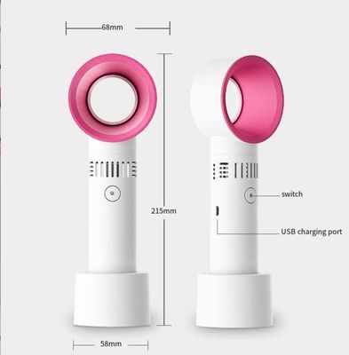 Ventilatore portatile ABS PC Mini USB di ricarica portatile senza foglie per soffiare le ciglia sul desktop