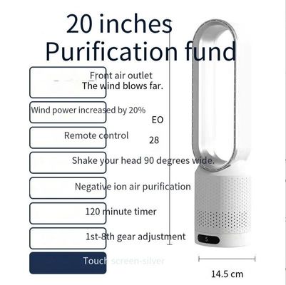 Timer da 20 pollici 2 ore Ventilatore senza lame con touch screen e tecnologia di circolazione dell'aria