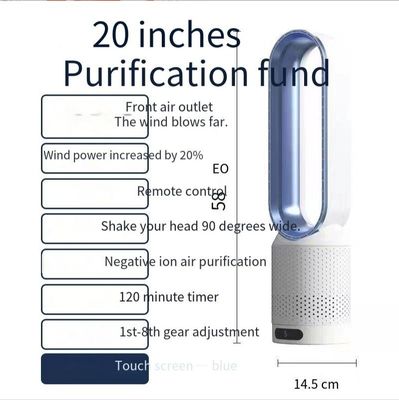 Timer da 20 pollici 2 ore Ventilatore senza lame con touch screen e tecnologia di circolazione dell'aria