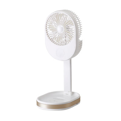 Logo personalizzato 1500 mAh USB Ventilatore da tavolo ricaricabile con luce a LED e materiale ABS PP