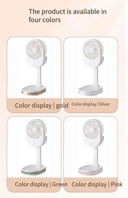 Logo personalizzato 1500 mAh USB Ventilatore da tavolo ricaricabile con luce a LED e materiale ABS PP