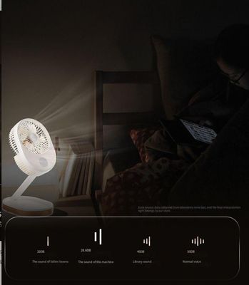 Logo personalizzato 1500 mAh USB Ventilatore da tavolo ricaricabile con luce a LED e materiale ABS PP