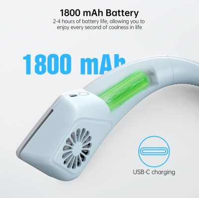 Ventilatore USB ricaricabile per il collo con 18650 batteria 1800mAh e design bladeless