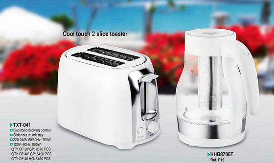 Tostatore in acciaio inossidabile da 750W con tocco freddo e controllo del timer meccanico