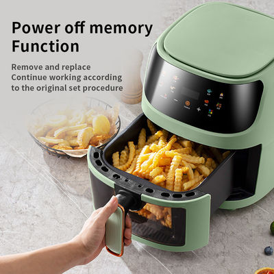 1350W Gran forno visibile 8L friggitori a aria senza olio Superficie di cottura antiaderente