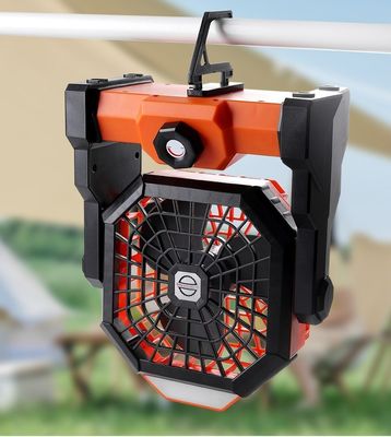 Ventilatore portatile esterno ricaricabile da 6 pollici con luce a LED e senza telecomando