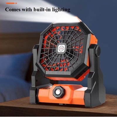 Ventilatore portatile esterno ricaricabile da 6 pollici con luce a LED e senza telecomando