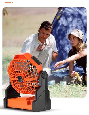 Ventilatore portatile esterno ricaricabile da 6 pollici con luce a LED e senza telecomando