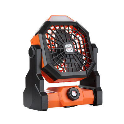 Ventilatore portatile da 6 pollici di vento ricaricabile per tende da campeggio con illuminazione e resistente