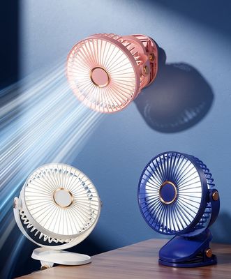 Ventilatori portatili USB ricaricabili da 6 pollici con luce notturna 720 Rotate Personal Clip Fan For Home Office