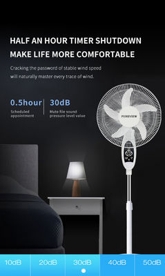 Controllo remoto Ventilatore solare portatile verticale da 16 pollici con lampadine e pannelli a LED