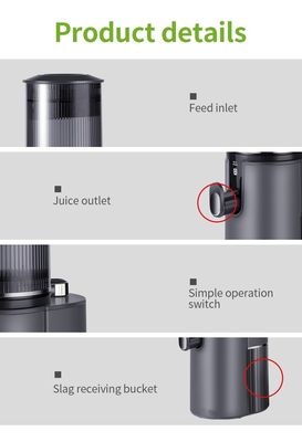 Succo di frutta e verdura originale pressato a freddo Slow Juicer Machine senza controllo dell'app