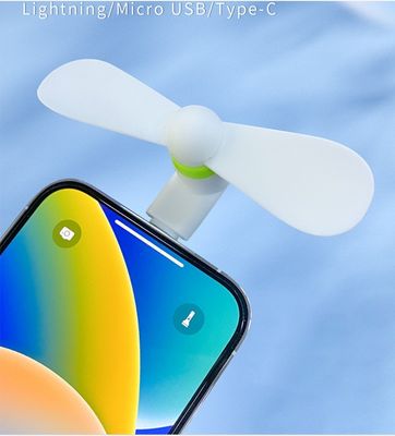 Logo stampato sullo schermo di seta 2 in 1 USB Mini Fan per iPhone e Android Tipo-C Solo 15g