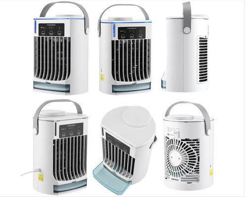 Ventilatore di condizionamento d'aria a spruzzo mini desktop con umidificazione e ventole rotante quantità 3