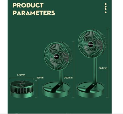 Ventilatore a batteria USB pieghevole per hotel 2000mah Ventilatore di raffreddamento dell'aria a batteria 3 velocità