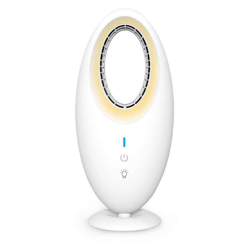 Ventilatore elettrico silenzioso Mini automatico a ricarica 2 in 1 Ventilatore da scrivania senza lama con luce