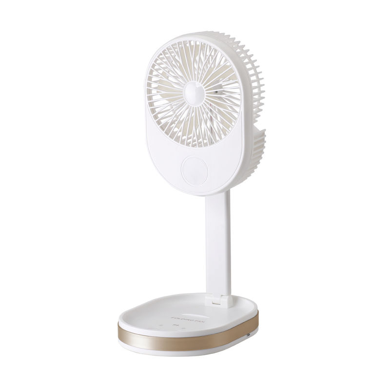 Logo personalizzato 1500 mAh USB Ventilatore da tavolo ricaricabile con luce a LED e materiale ABS PP