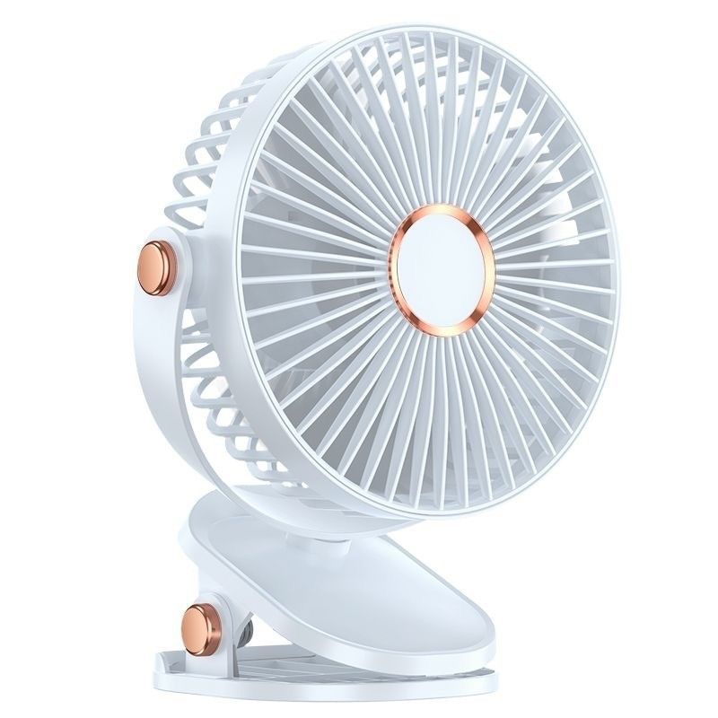 Ventilatori portatili USB ricaricabili da 6 pollici con luce notturna 720 Rotate Personal Clip Fan For Home Office