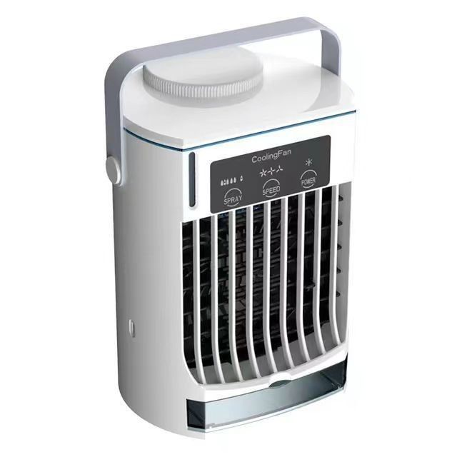 Mini condizionatore d'aria portatile pieghevole con umidificatore a spruzzo e ventola di raffreddamento ad acqua USB