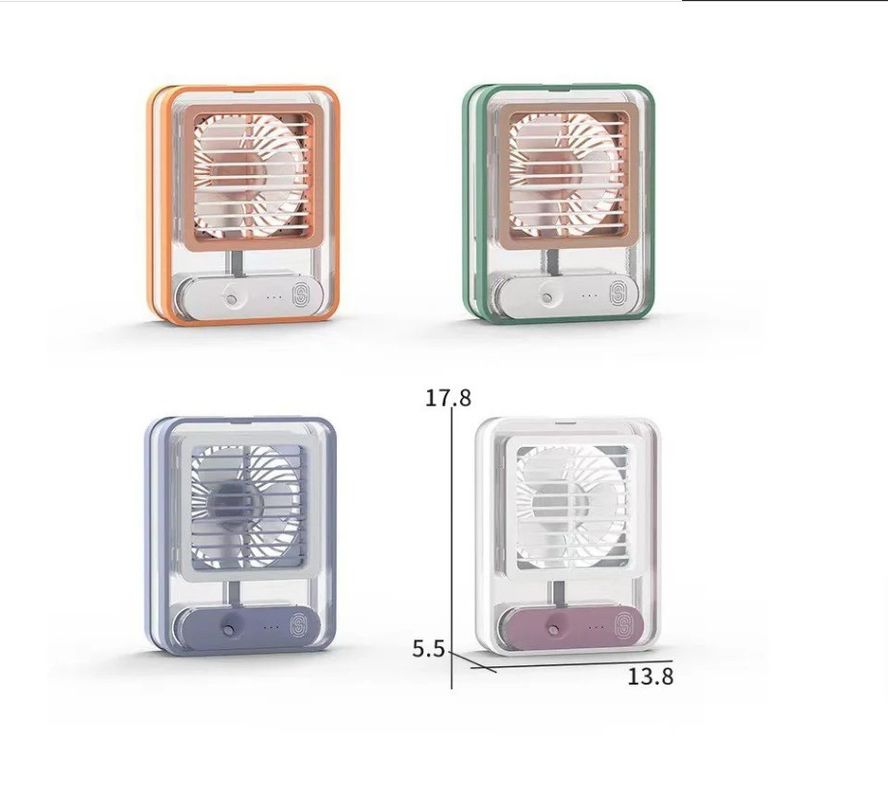 Mini ventilatore di luce notturna USB di ricarica ventilatore di raffreddamento dell'aria con funzione di spruzzo e peso 420g